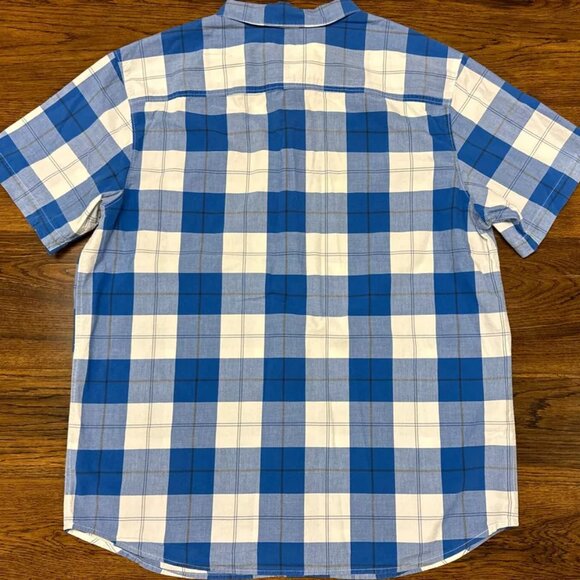 Columbia Shirt Mens XL Blue Striped Short Sleeve Button Down Regular Fit - Picture 4 of 4